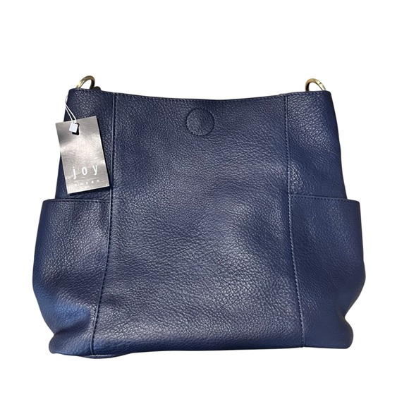 Joy Susan Kayleigh Crossbody Side-Pocket Bucket Bag Navy NEW - Picture 2 of 9